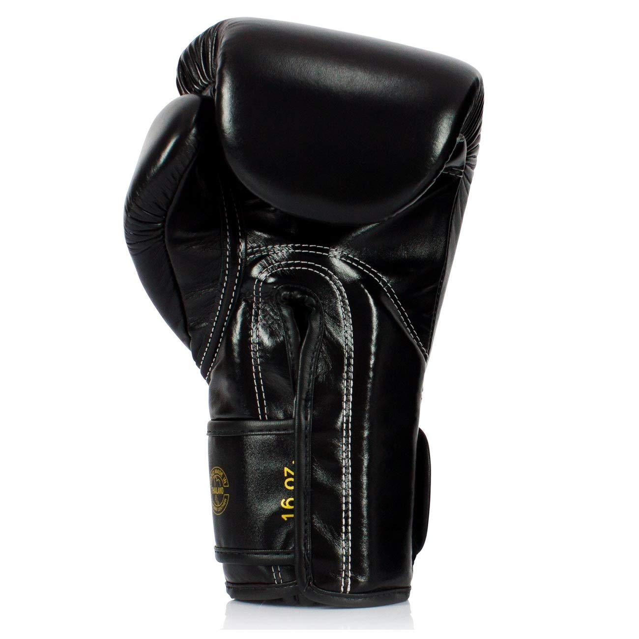 Fairtex Boxhandschuhe Fairtex X Glory - Schwarz - Boxhandschuhe für Kickboxen Sparring Muay Thai aus Leder - Handgefertigt in Thailand - Offizielle Glory Kickboxing Boxhandschuhe (12oz)