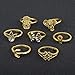 UHANGETH 13pcs Retro Rings Hollow Carved Flowers Joint Knuckle Rings Sets (Gold)
