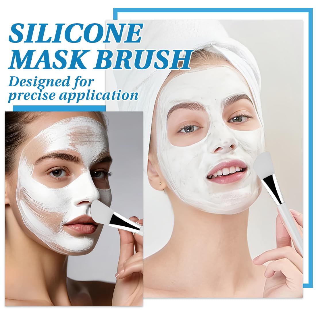 Set di 4 Pennelli per Maschere, Pennello per Maschere in Silicone, Adatto per Maschere, Maschere per Occhi, Sieri, Maschere Detergenti o Prodotti di Cura della Pelle Fai da Te