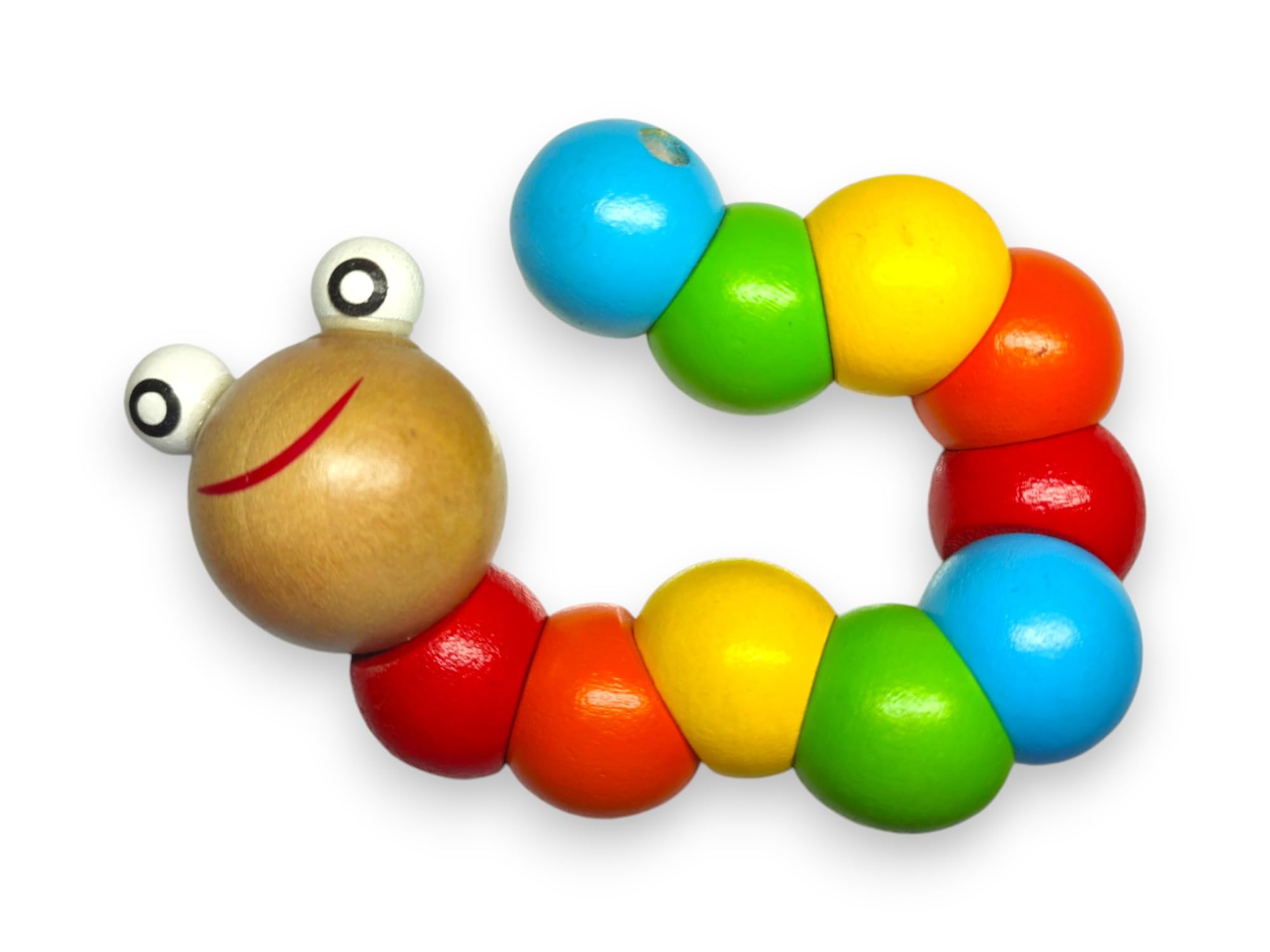 Wooden Caterpillar Twisting Toy for Kids | Flexible Twisty Sensory Toy | Montessori Fine Motor Skill Development Toy | Colorful Wooden Fidget Toy for Toddlers 3+-picture-43