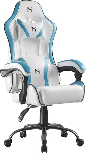 Silla para videojuegos, silla de oficina, respaldo alto, silla de computadora de cuero, silla de escritorio de videojuegos, silla ejecutiva