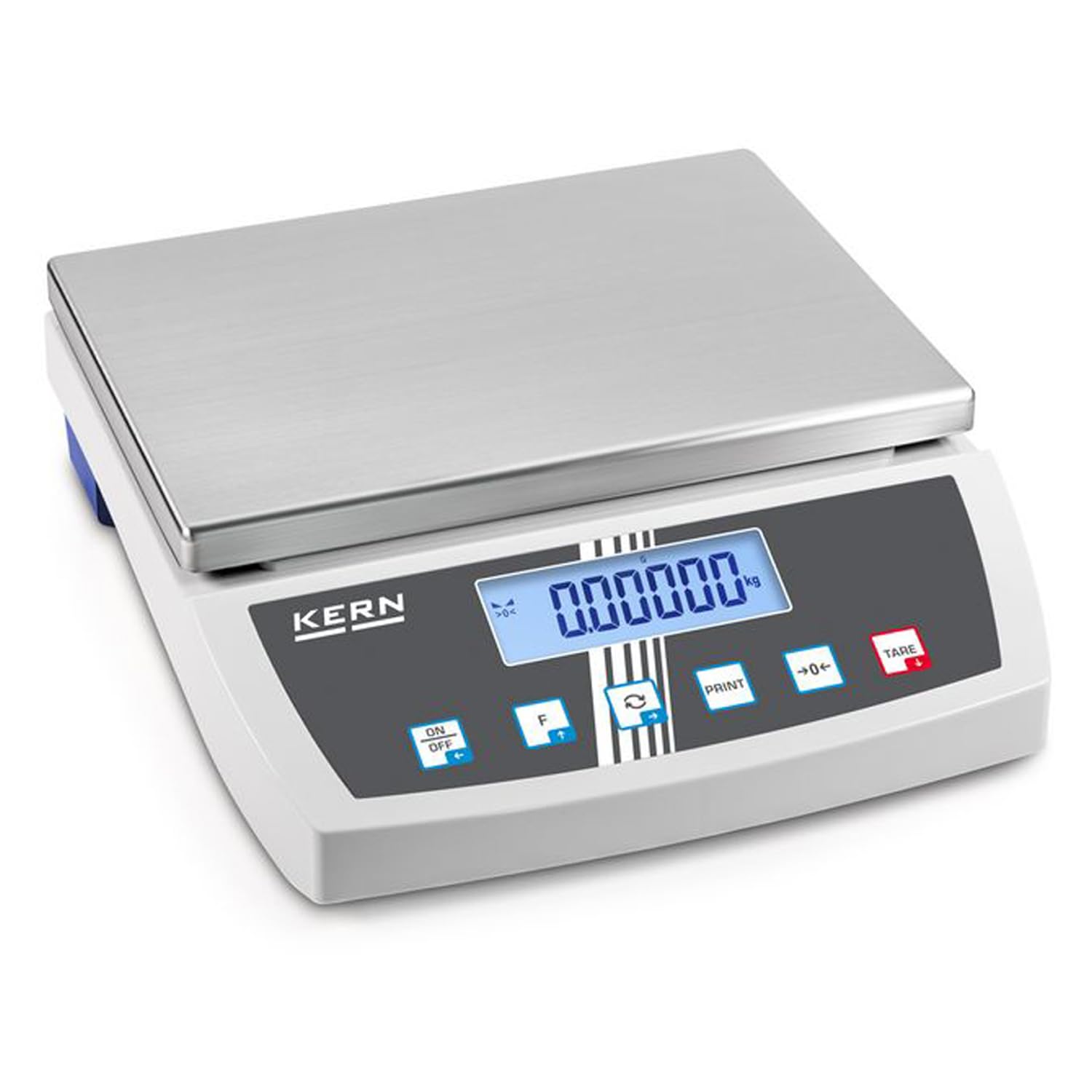 KERN IoT-Line - Báscula de mesa con gran área de pesaje y placa de pesaje robusta de acero inoxidable, alta resolución, 16 kg, legibilidad de 0,05 g, 350 mm x 390 mm x 120 mm