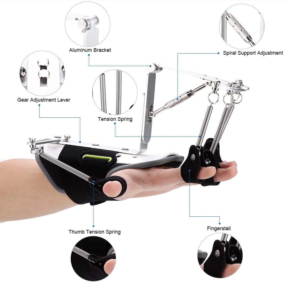 Órtesis ajustables para la muñeca del dedo, entrenamiento de la muñeca del dedo, reparación de ejercicios Entrenador de dedos izquierdo y derecho, para el ejercicio de los tendones de los pacientes