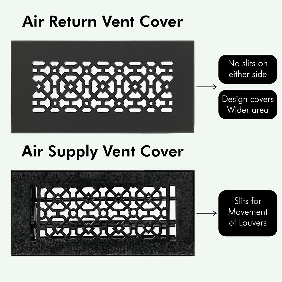 Achtek - Griglia di ritorno dell'aria per griglia di ritorno dell'aria HVAC, 10,2 x 76,2 cm (15,2 x 81,3 cm, dimensioni complessive: 15,2 x 81,3 cm), in alluminio pressofuso massiccio, rivestimento a | Artigianato