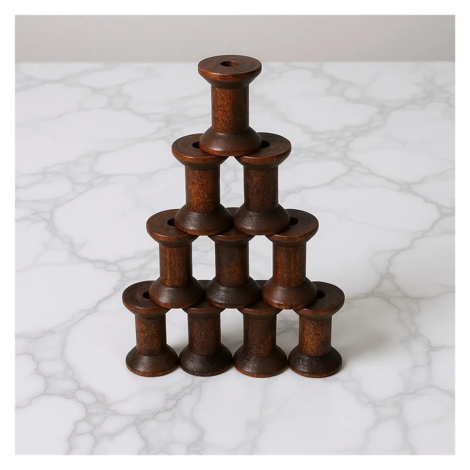 10 Stück Vintage Holzfadenspulen Naturholz Bandspulen DIY Basteln Nähen Stickwerkzeuge Holzspulen for