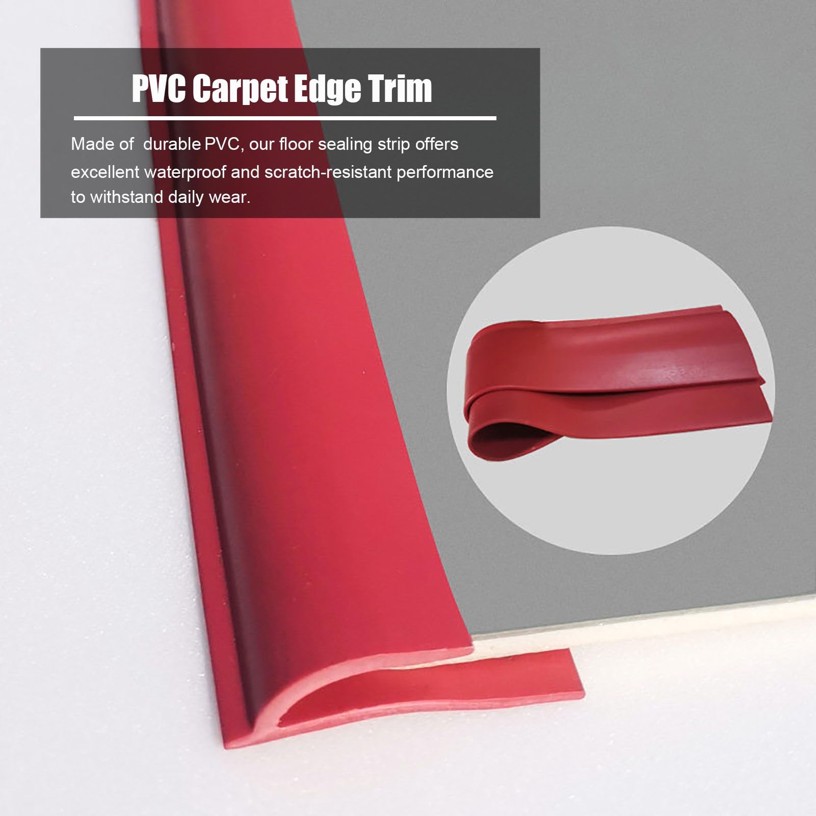 Profilo di Transizione Pavimento Tappeti Bordo Protezione tra 3 e 15 mm | Striscia di Raccordo Autoadesiva per Moquette, Profilo di Finitura Personalizzabile per Bordure di Pavimenti per Porte