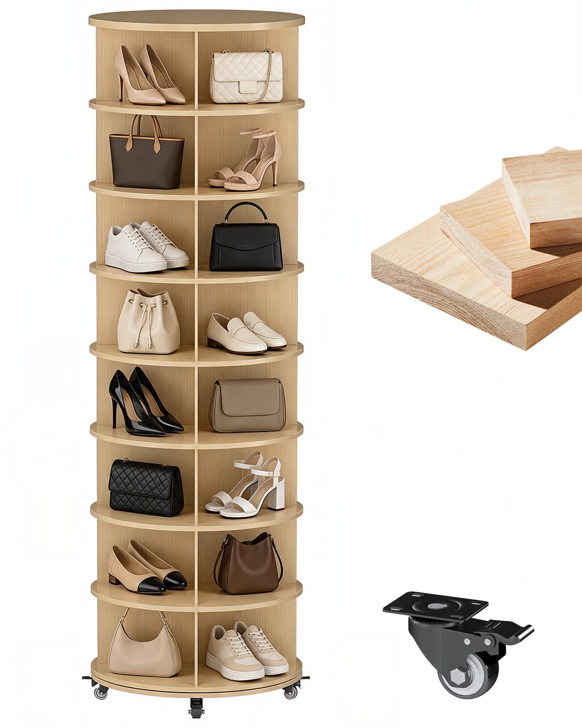 Amazon.com: JFHID 8 Tier Rotating Shoe Rack, Shoe Tower Organizer
