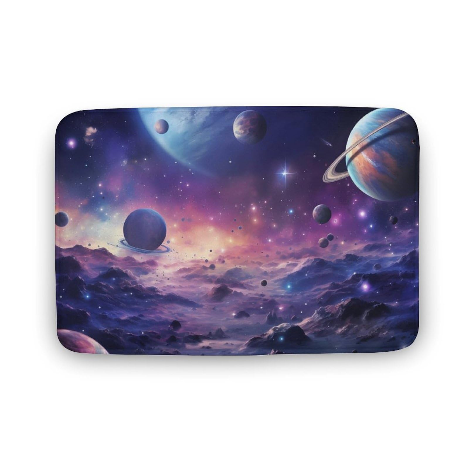 Galaxies in Space Coral Velvet Rugs Non-Slip Bathroom Rugs Soft Kitchen Rug Floor Carpet for Home Decor 15.7