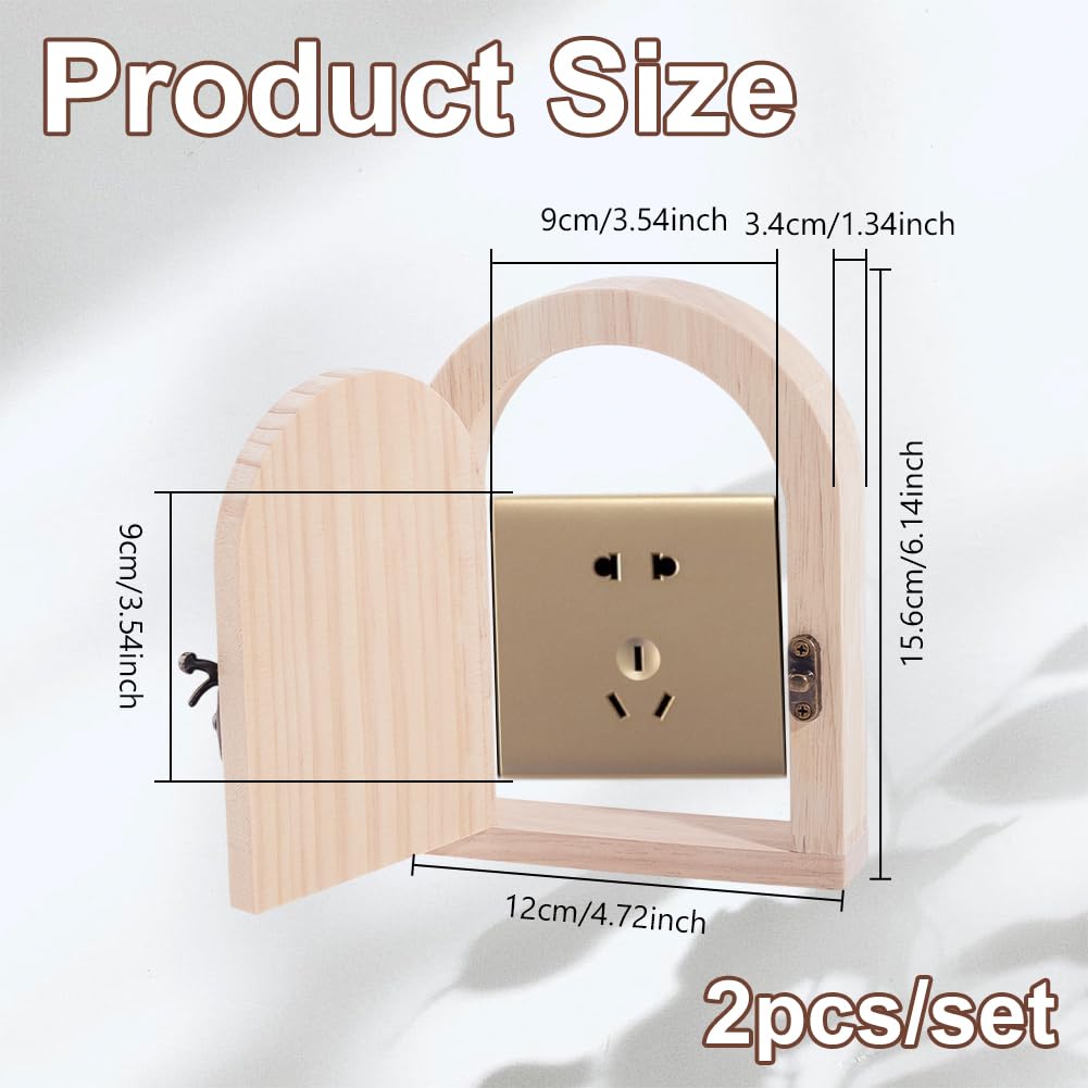 AHANDMAKER 2Pcs Wooden Light Switch Cover - Image 2