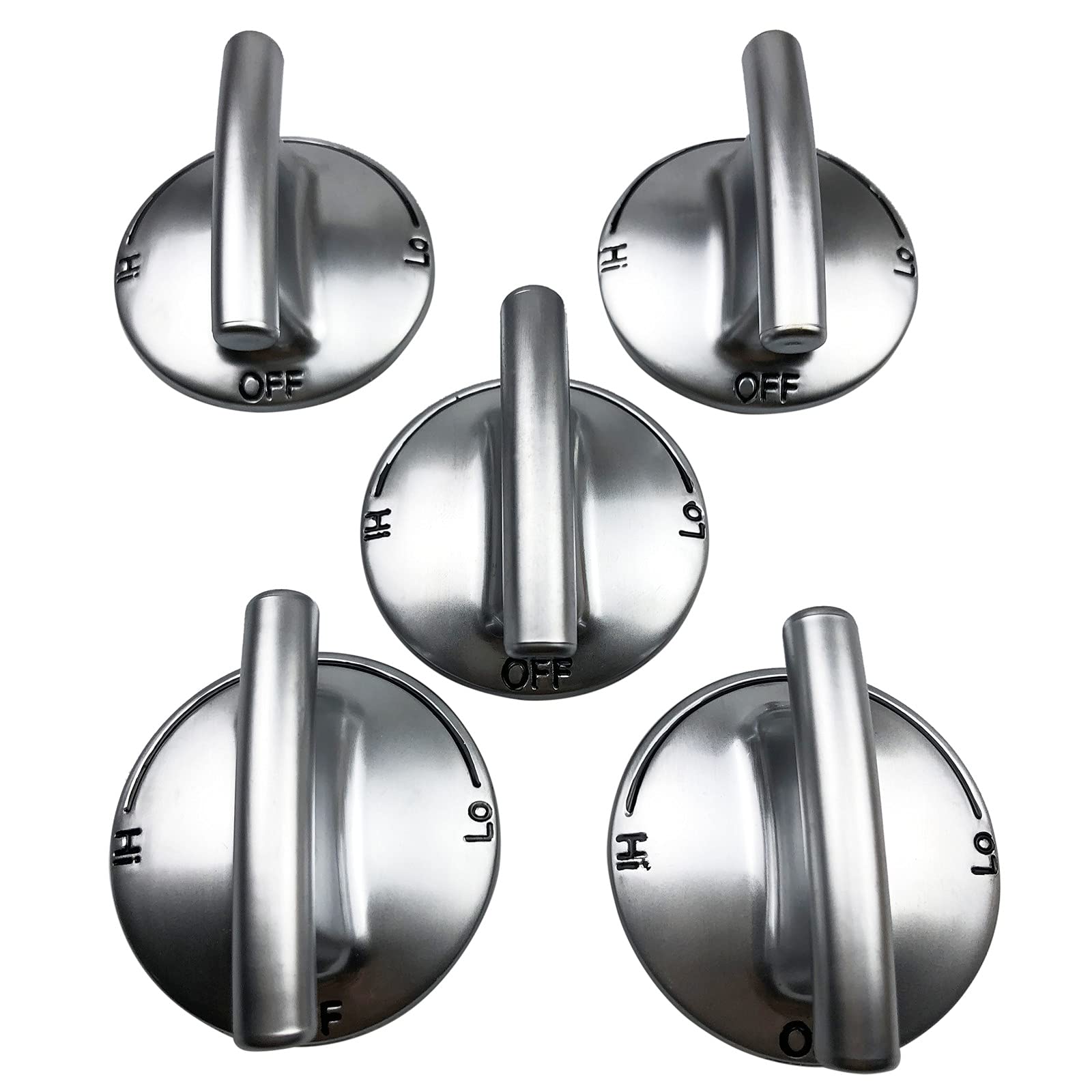 Photo 1 of Stove Burner Knob Replacement for 74007733 AP6011505 Compatible with Whirlpool Maytag Jenn Air Range Cooktop Replaces PS11744702 (5 Pack)