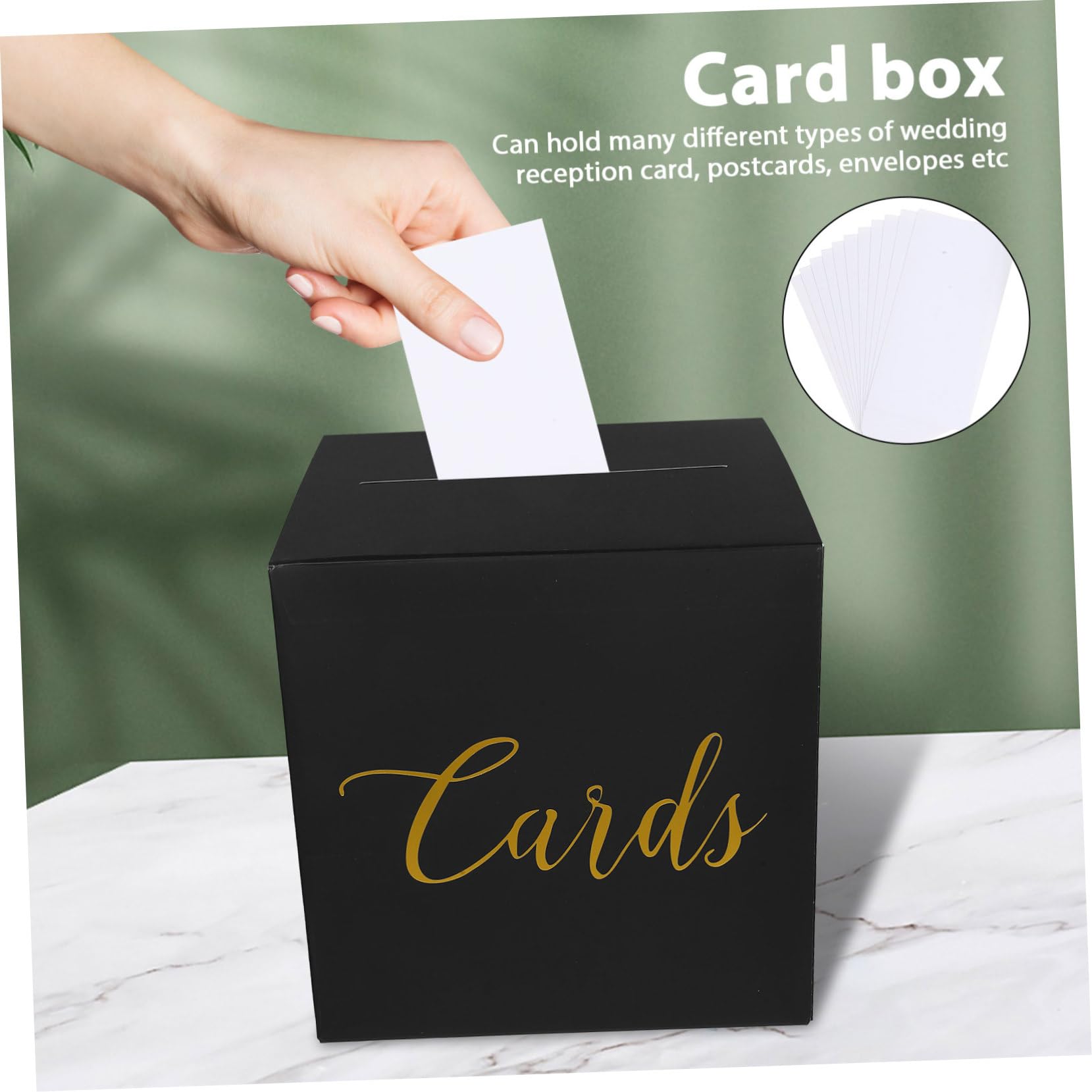 SOLUSTRE 4 Sätze Teiliges Hochzeitskartenbox aus Schwarze Geschenkbox für Hochzeit Empfang Gästewünsche Stilvolle Aufbewahrung Besonderer Karten und Erinnerungen
