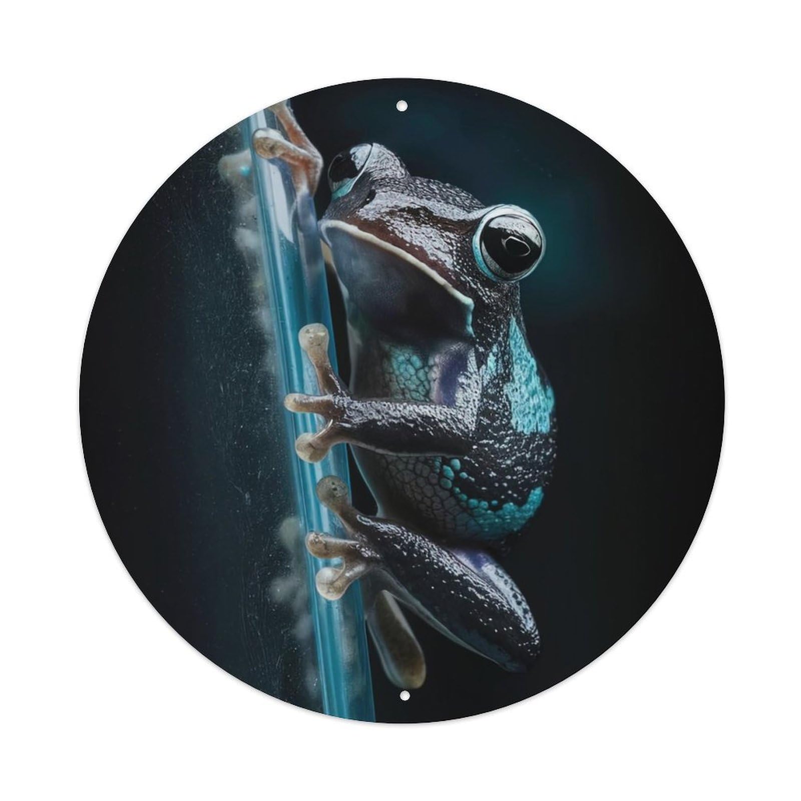 Animal Artwork Curious Little Frog Vintage Metal Tin Sign Plaque Wall Decor for Cafe, Club Bar, Office, Garden Metal Poster 8x8Inch