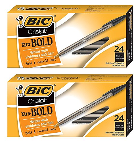 Image of BIC Cristal Xtra Bold Ball Point (1.6mm), Black, 48 Count