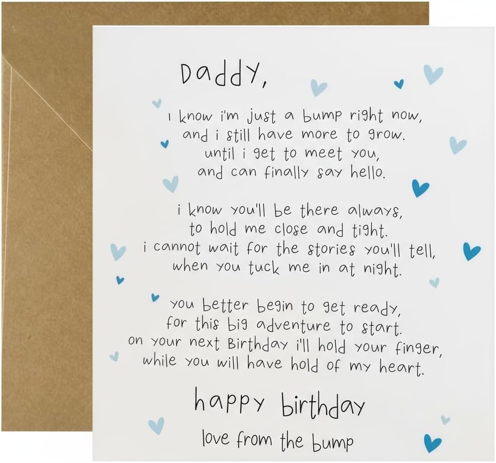 Grandad Father’s Day Card from Bump, First Father’s Day Card Grandad, Pregnancy Announcement Card, Grandpa Card Baby Bump, A6 Greeting Card with Envelope, Made in UK - View 7