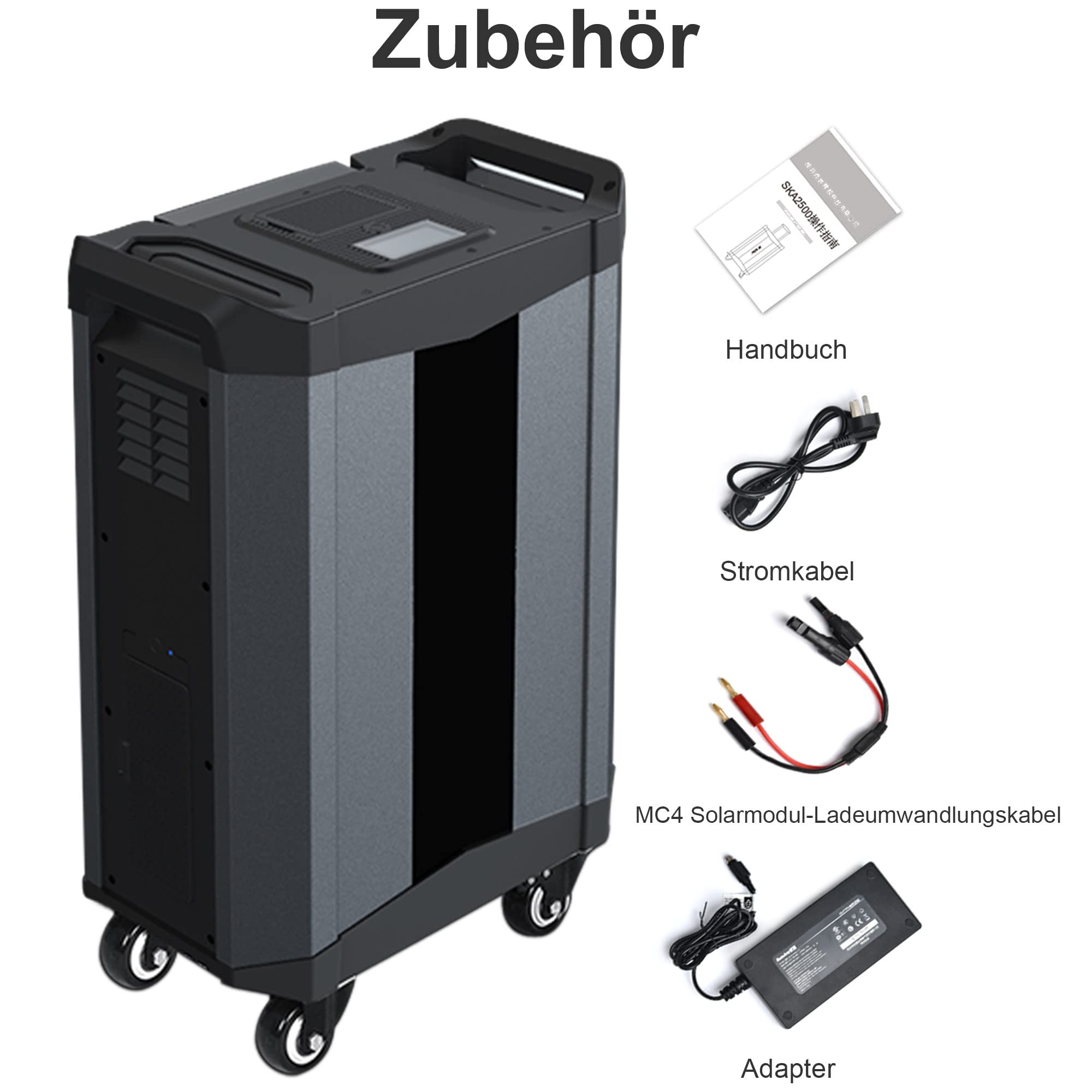 BONAD Generador Solar Portátil,2000W LiFePO4 Estación de Energía,Batería de Respaldo con 3 2000W CA Salidas (4000W Pico),Pantalla LCD,3×DC5V/3A,para Viajes al Aire Libre