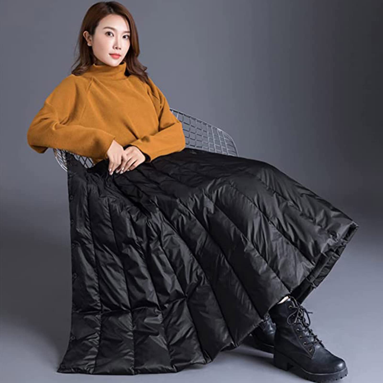 Doudoune MISSMAO Femme Longue à Capuche Hiver Chaud Duvet Légère