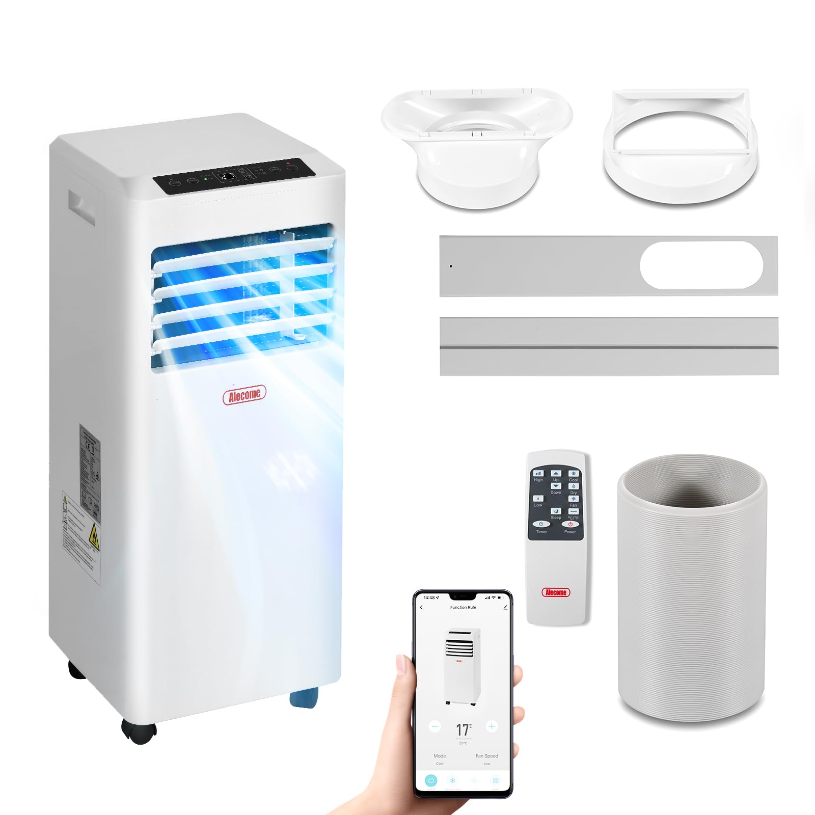 ALECOME Portable Air Conditioner 4-in-1 Air Conditioner; Dehumidifier Conditioning Unit 8000 BTU 2900W Remote Class A [Energy Class A] …
