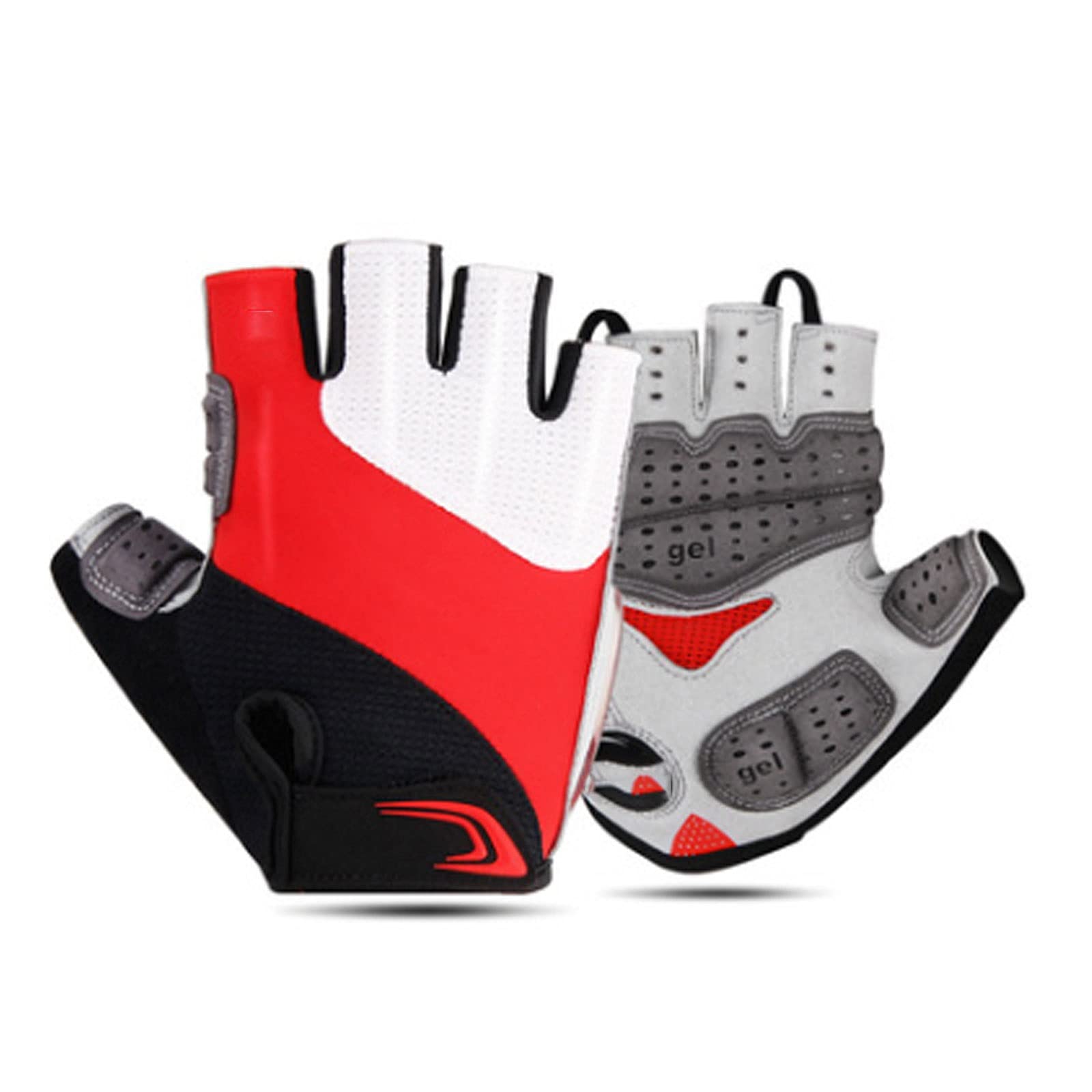 Guanti da ciclismo a mezze dita, guanti sportivi, guanti da ciclismo, guanti da ciclismo per uomini e donne con imbottitura ammortizzante, presa extra, vestibilità flessibile e confortevole, leggeri,