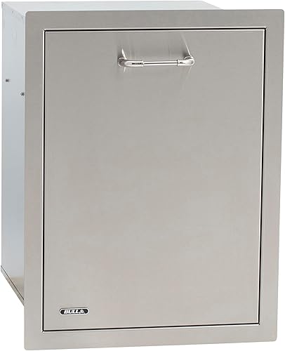 Bull Outdoor Products Cajón de basura delgado, acero inoxidable
