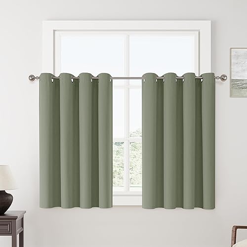 Miniatura 93 de ChrisDowa Cortinas 100% opacas de abedul liso de 96 pulgadas de largo, 2 paneles para dormitorio, sala de estar, oscurecimiento de la habitación de