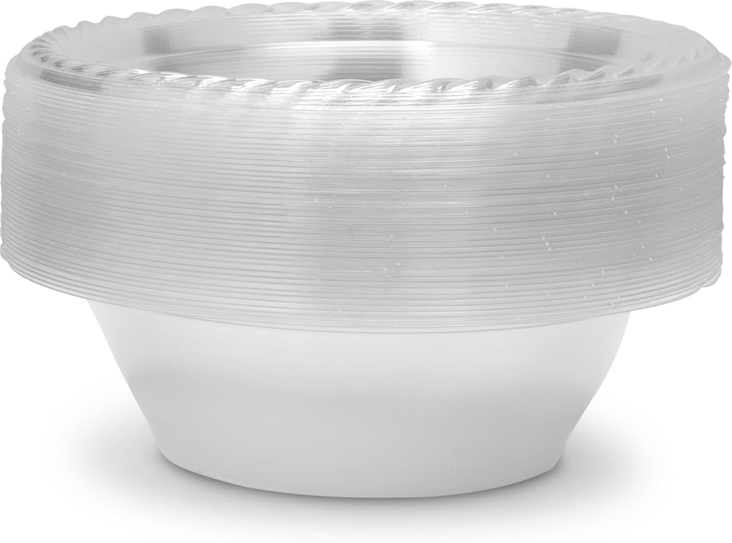Shefa 200 Clear Bowls, Reusable & Washable, Heavy Duty Dinnerware, Microwave-Safe Crockery - Ideal for Birthday, Parties, Camping, Catering (5 oz Bowls, Clear)