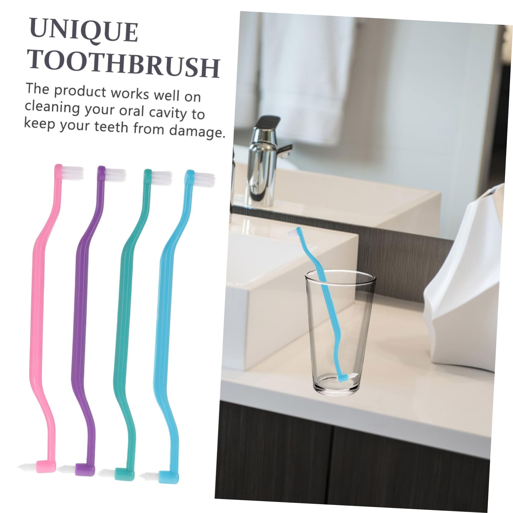 BESTYASH 5 Ensembles Brosse À Dents À Double Tête Pour Entre Les Brosses À Dents Gencive Brossettes Interdentaires Brosse Inter-espace Quotidienne Brosses À Dents À Double Tête 4 Pièces * 5