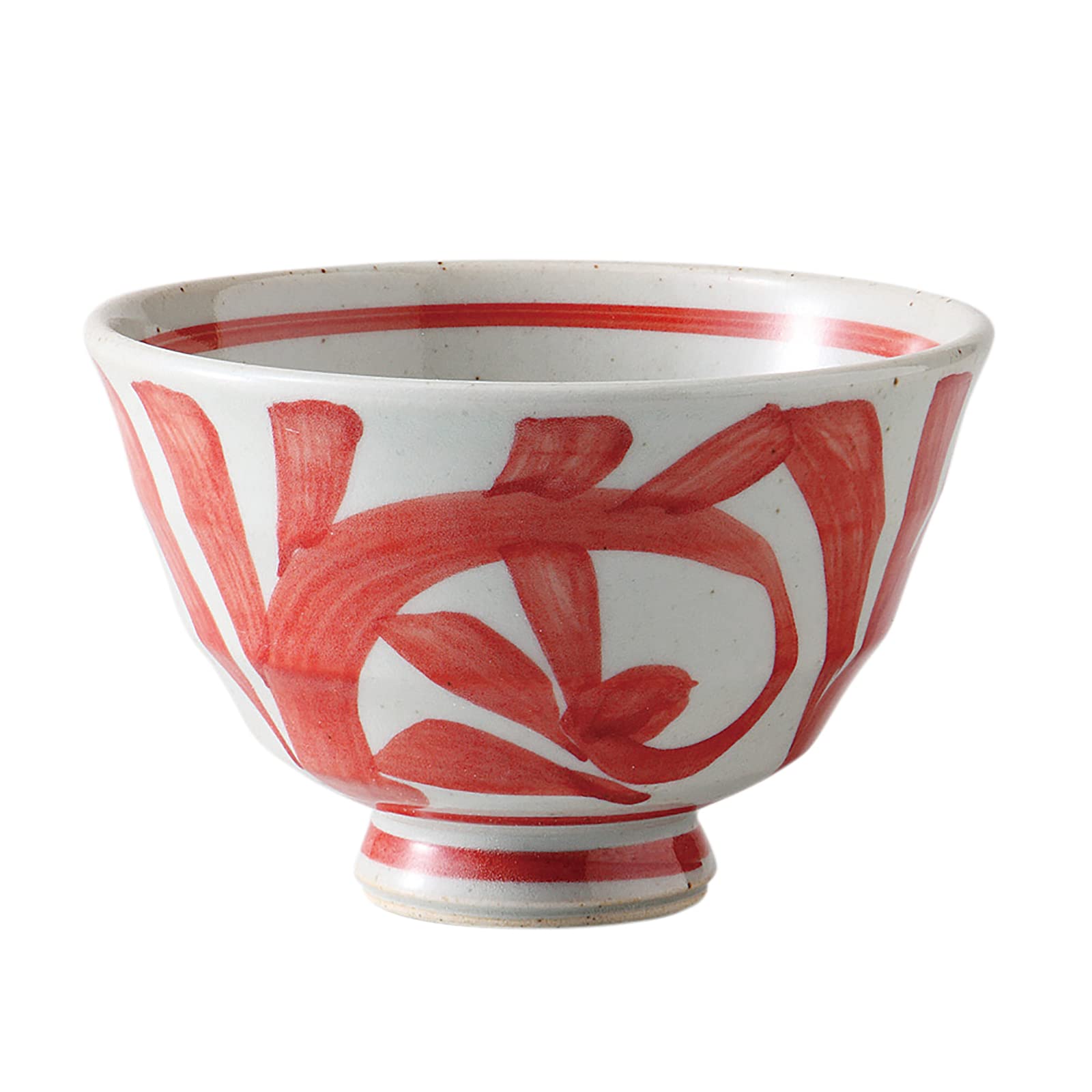 Hasami Arabesque Rice Bowl, Small Red
