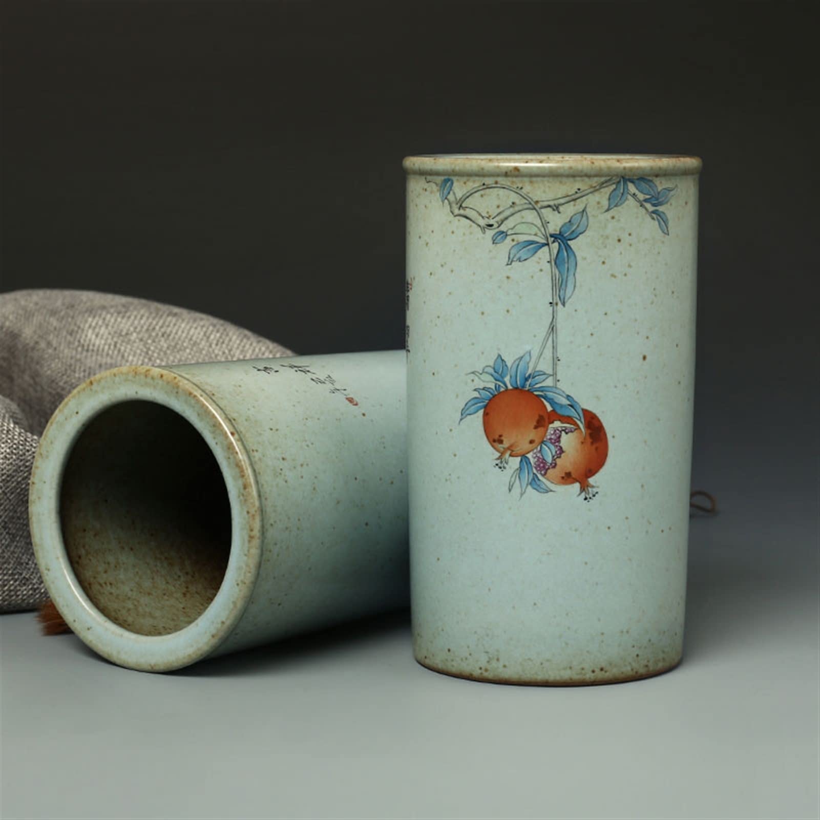 Uchwyt na długopis Uchwyt na długopis Nowy chiński ręcznie malowany ceramiczny kubek do przechowywania ołówków Biuro gabinet Biurko Retro przechowywanie ołówków Uchwyty na długopisy Uchwyty na ołówki