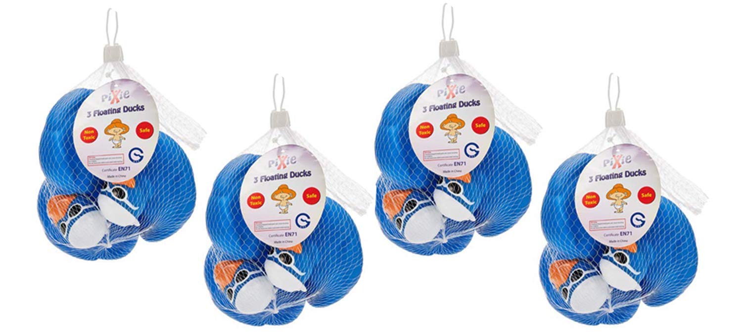 Pixie Floating Ducks Blue, Bundle Pack of 4
