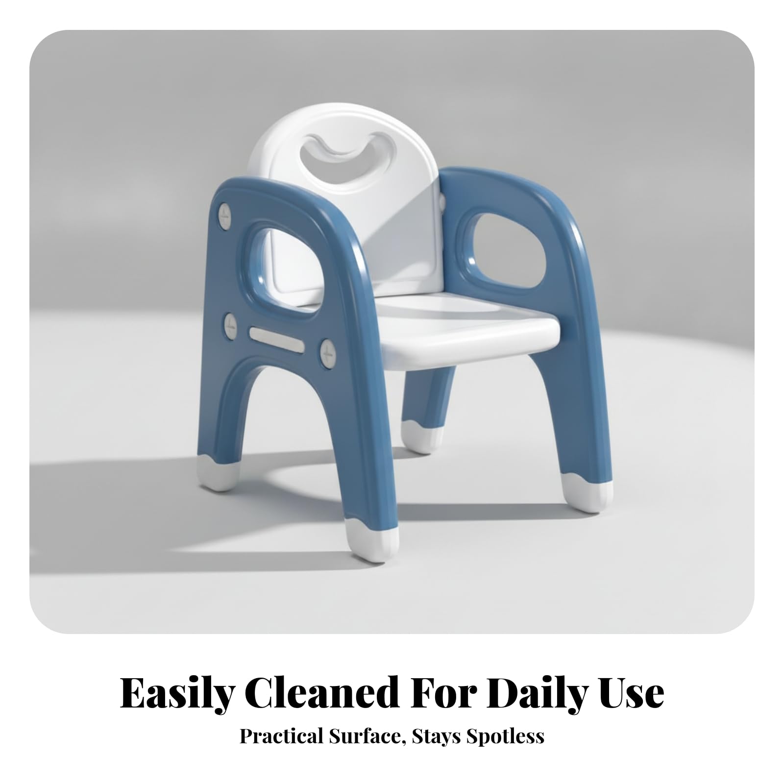 Silla Plástico Cómodo Silla Infantil, Gris