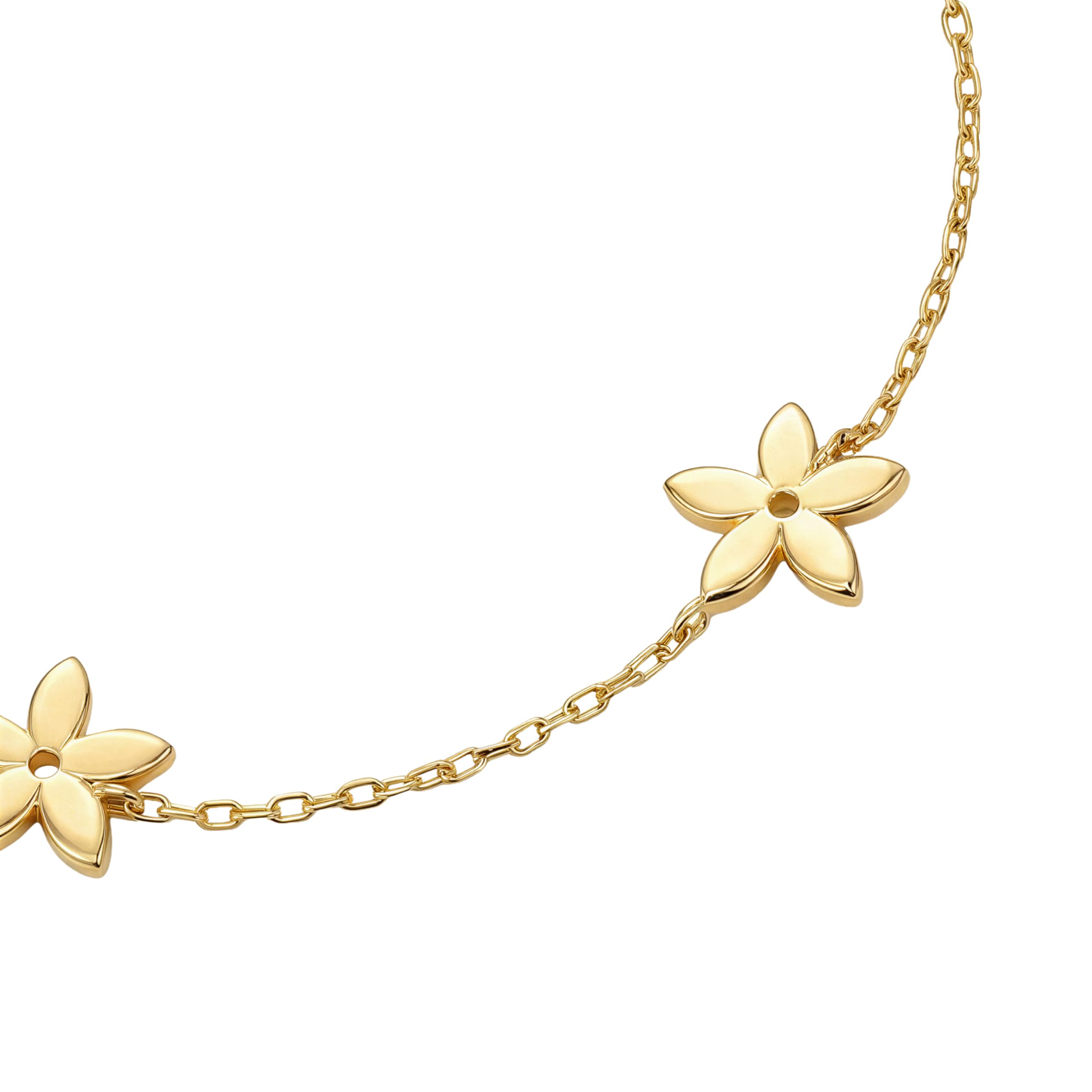 amor - Bracciale da Donna in Argento 925 - Placcato Oro/Dorato - Ciondolo a Fiore - AMR-B0014
