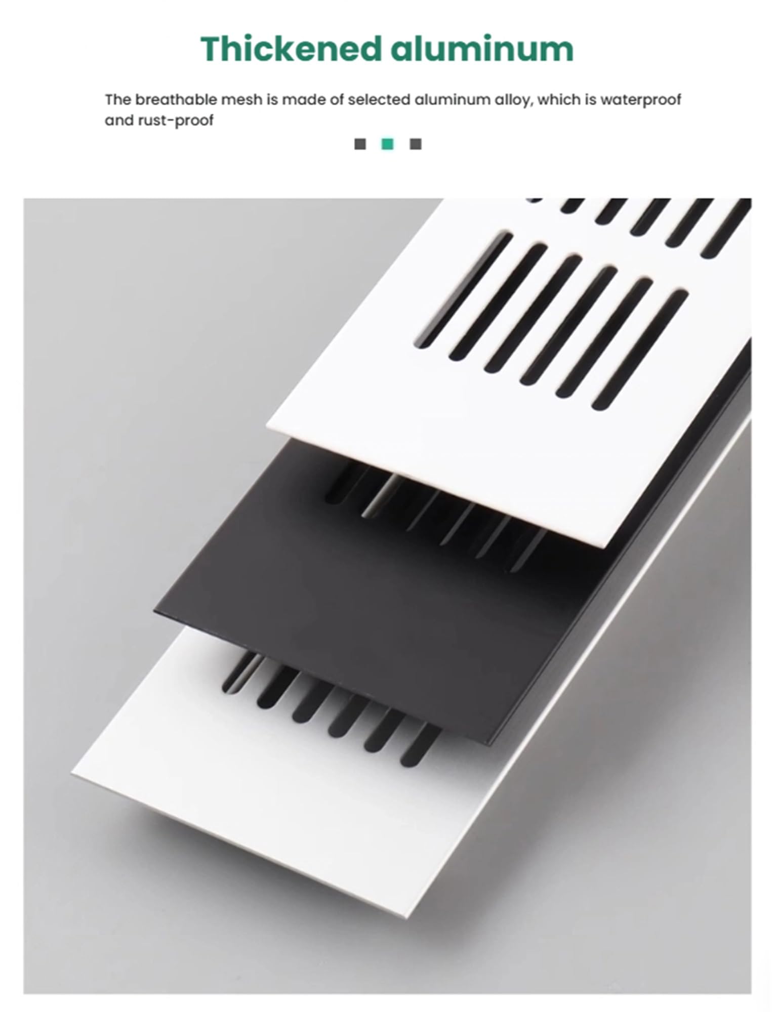 Lüftungsgitter, Türlüftungsgitter aus Aluminium, rechteckiges Lüftungsgitter für Schränke und Kleiderschränke, Lamellendesign mit Befestigungsschrauben, 150 x 300 mm, langlebige und stilvoll