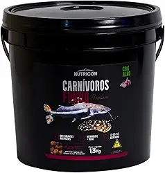 Ração Para Peixes Carnívoros de Fundo com Alho, 1,3kg, Alimento Para Peixes