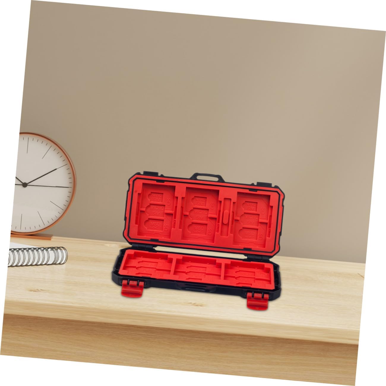 Memory Card Protective Case Holder Shock Proof ABS Red