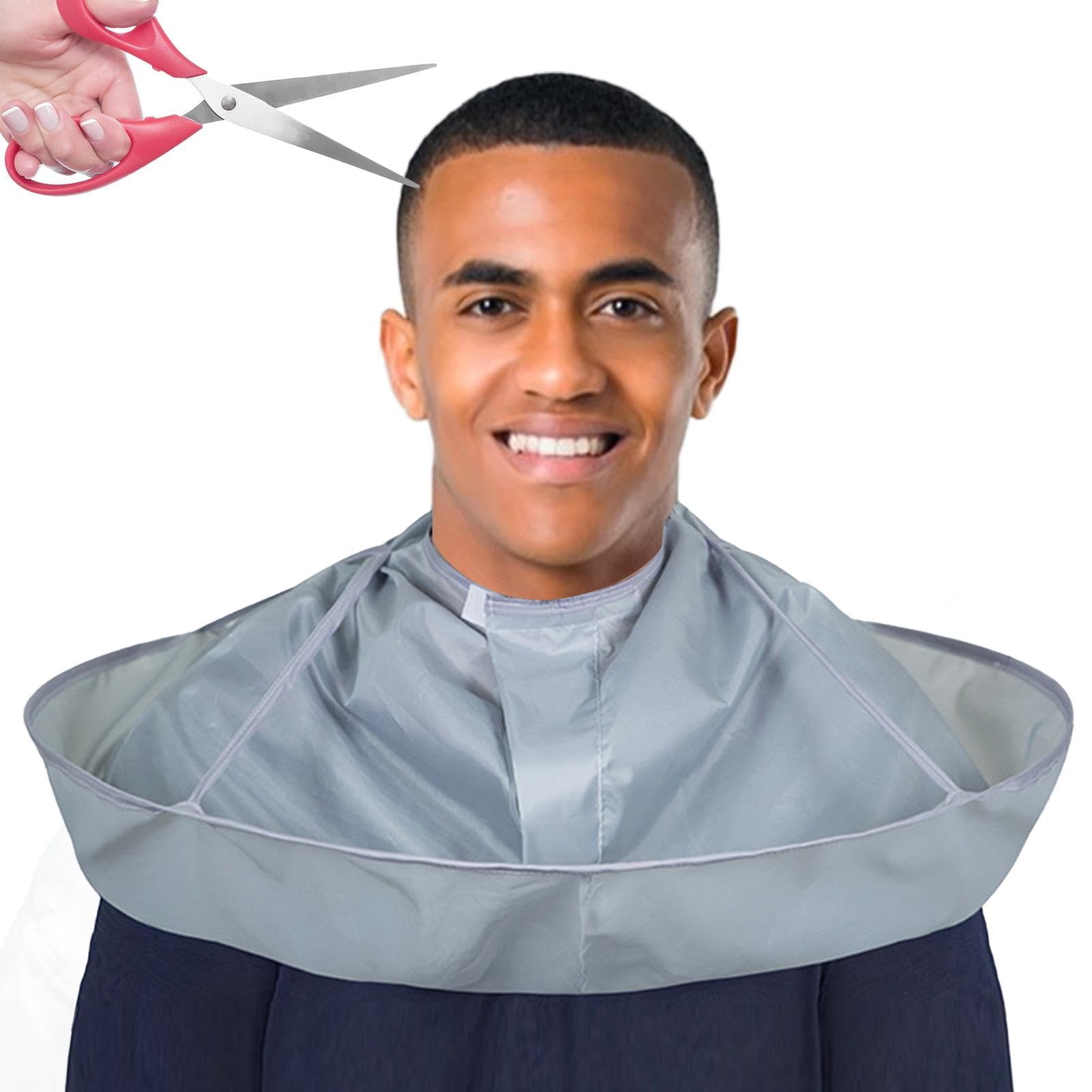Mantella per capelli tagliata – Mantello taglio di capelli, 60 cm, ombrello taglio di capelli – Cattura-parrucchiere – stile negozio – mantello ad anello, misura collo regolabile – unisex