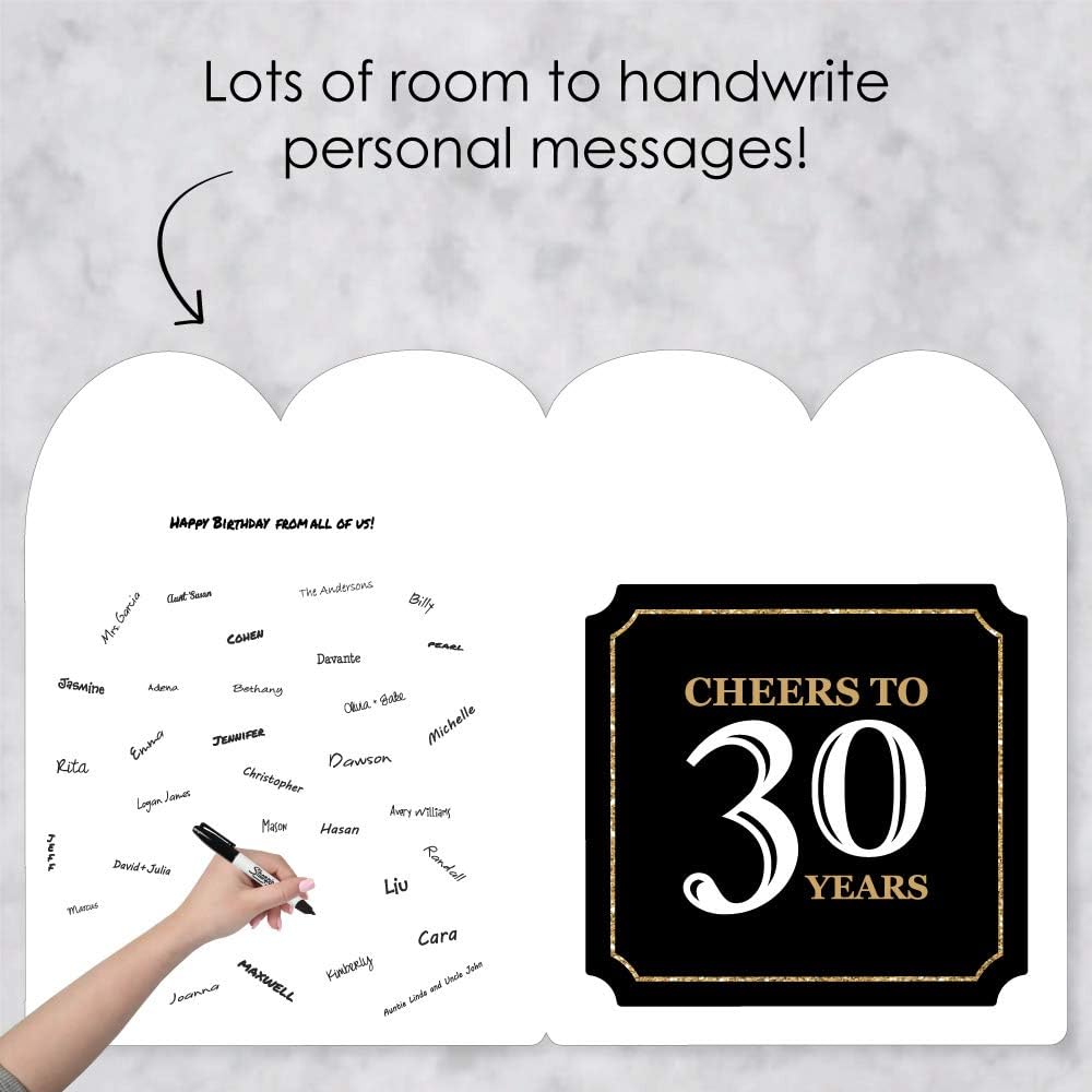 Big Dot of Happiness Adult 30th Birthday - Gold - Happy Birthday Giant Greeting Card - Big Shaped Jumborific Card - 16.5 x 22 inches