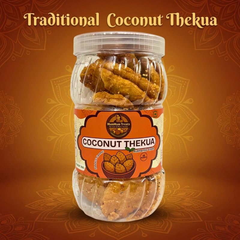 Image of MumMum Treats Coconut Thekua 350g | Bihari Traditional Mithai | Handcrafted Sweet Snack Made with Jaggery