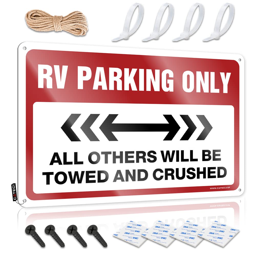 Krazmurongd Men's One Color Funny Signs Billiard Cheers Tin Sign Rv Parking Only Tin Sign(30X40cm)