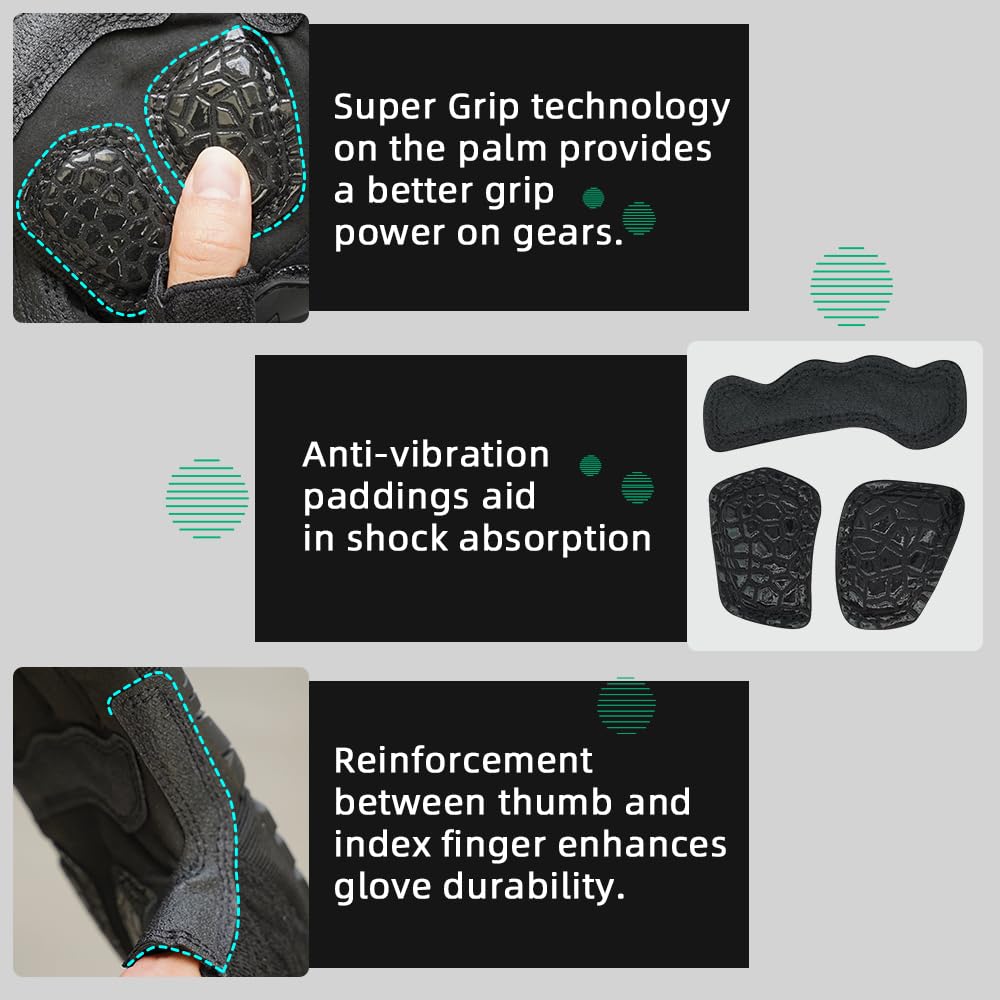 Seibertron T.T.F.I.G 2.0 Men's Tactical Military Gloves Flexible Rubber Knuckle Protective for Combat Hunting Hiking Airsoft Paintball Motorcycle Motorbike Riding Outdoor Gloves - 5