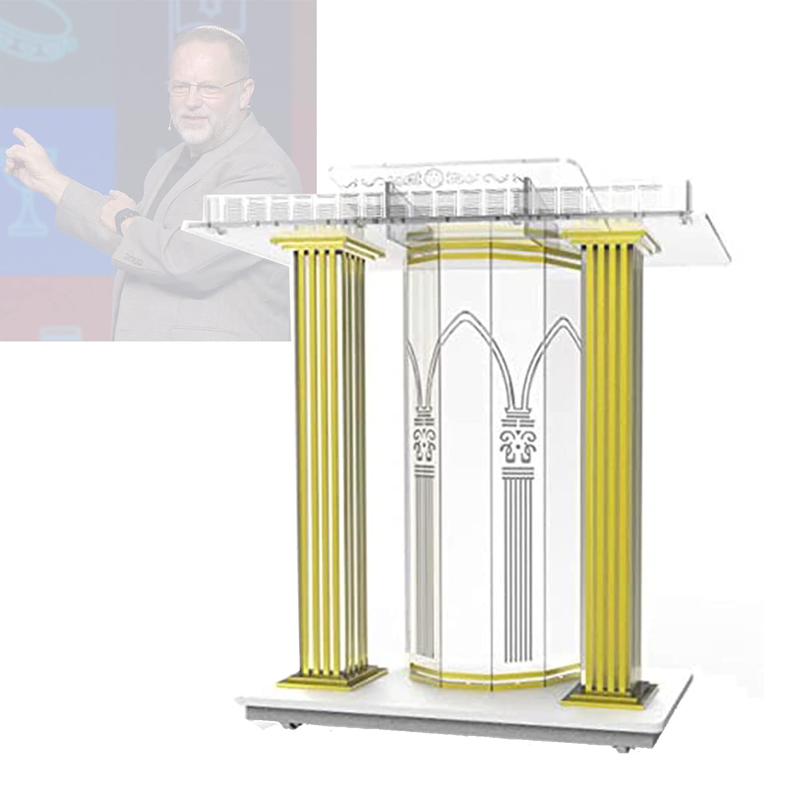 Buy KHXJYC Acrylic Podium With Casters, Floor Podium, Simple And Modern