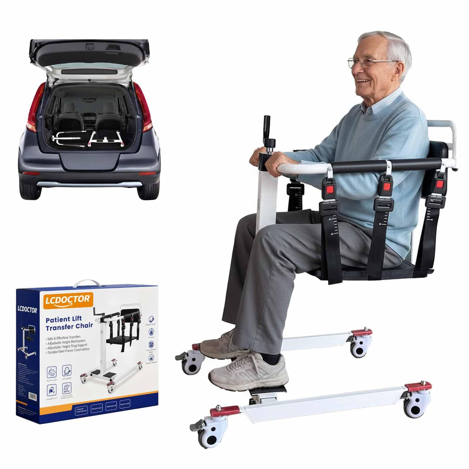patient lift transfer chair, transfer chairs for seniors, lift assit chair for elderly and disabled, transfer wheelchair to car device, sit to stand lift aid, lift for home use