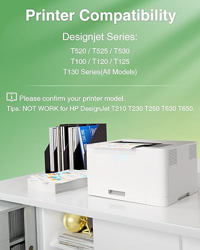 Miniatura 2 de 711XL - Cartuchos de tinta de alto rendimiento compatibles para HP 711XL 711, compatible con cartuchos de tinta HP Designjet T120 T520 de 24