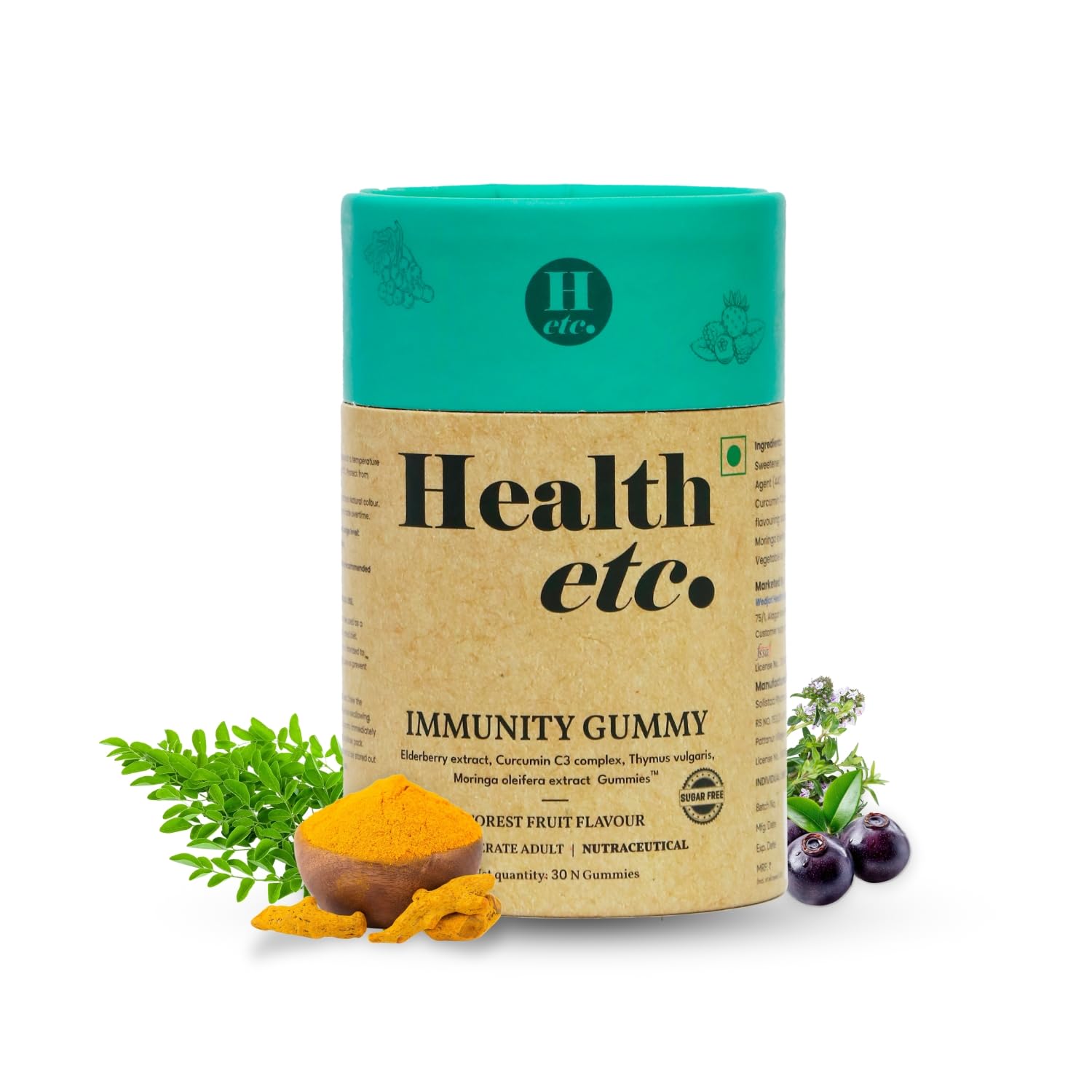 Sponsored Ad - Immunity Gummies with the Goodness of Elderberry, Curcumin and Moringa | Boost Your Immunity |Vegan, Sugar Free, Gluten Free, Gelatin Free | Natural Forest Fruit Flavour | 30 Gummies