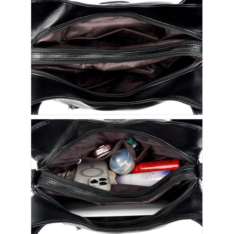Borsa Bauletto con Tracolla da Donna in Pelle Sintetica Sacchetto Hobo Borsa a mano Borsa a spalla Borse Manici Lunghi Donne Borsetta Borse a tracolla Bianco