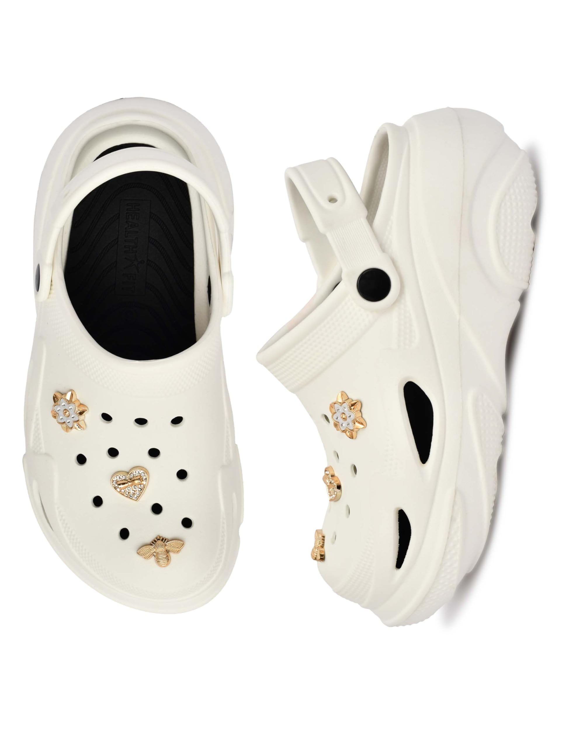 Super Soft Comfortable Adjustable Back Strap Clogs & Cute Charms |Waterproof Anti Skid & Lightweight Cushioned Stylish Clogs Mules for Women's & Girl's HFSILK11-image-48