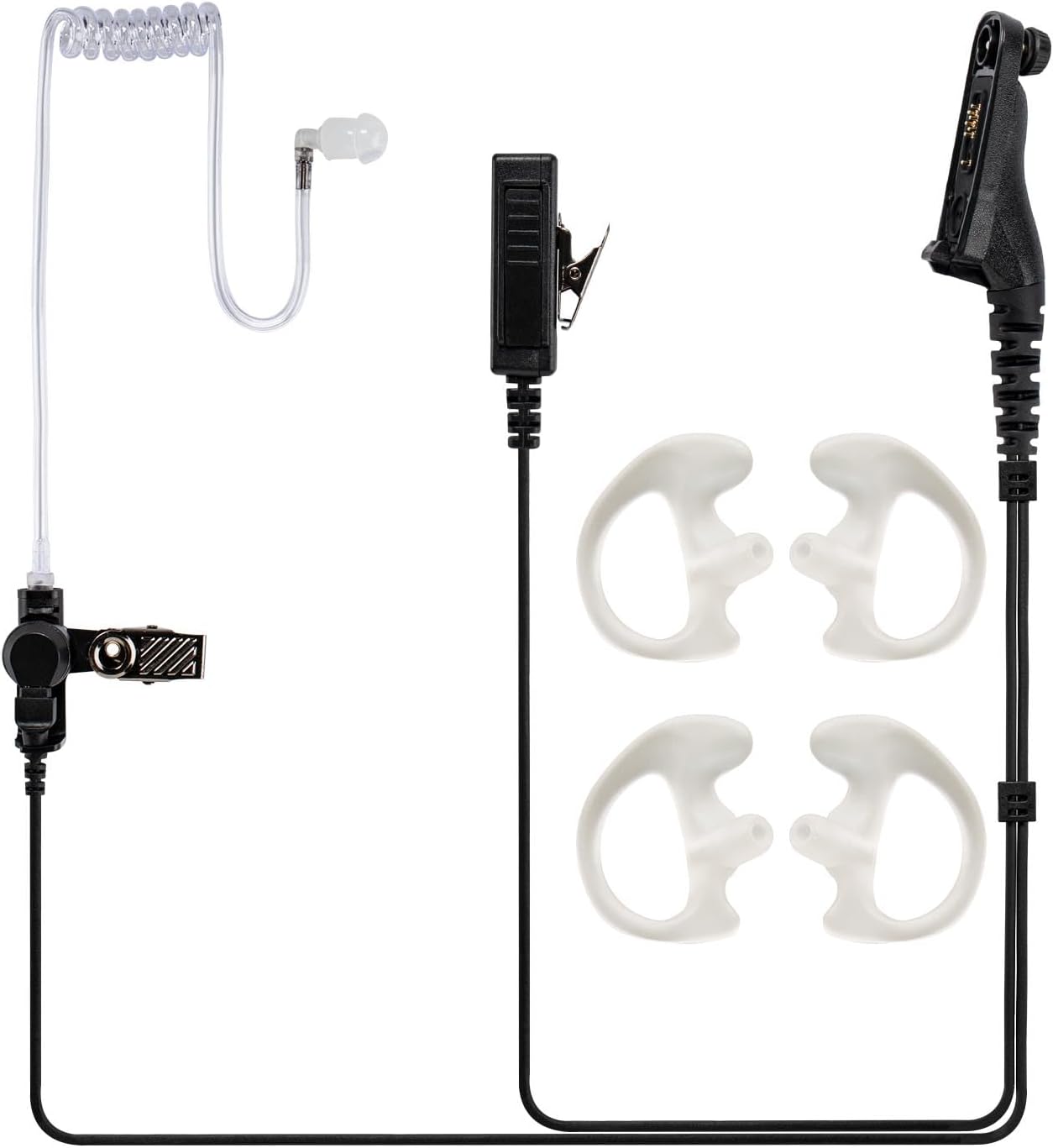 XPR7550 APX6000 Earpiece Headset Surveillance Compatible with Motorola XPR6380 XPR6580 XPR7380 XPR7350e XPR7380e XPR7550e XPR7580e Walkie Talkie Radio with PTT Mic & 2 Pack Flesh Earmolds