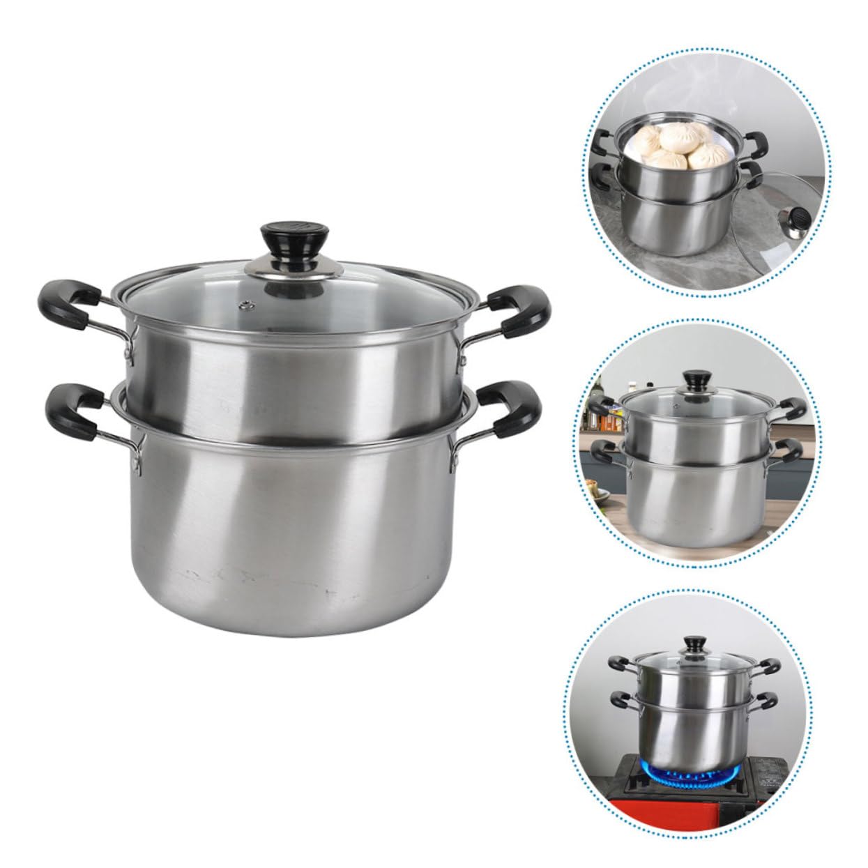 Olla de Vapor Reutilizable de Acero Inoxidable para Sopa y Estofado
