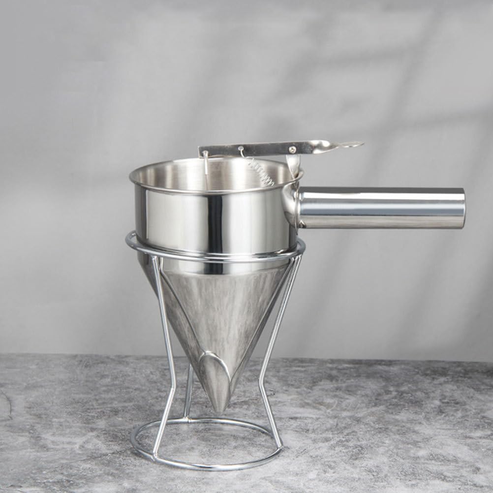 Tofficu Funnel Shelf Stand with Stainless Steel Frame 6.69X5.31X5.31In for Kitchen Cake Decorating and Octopus Ball Funnel Accessory