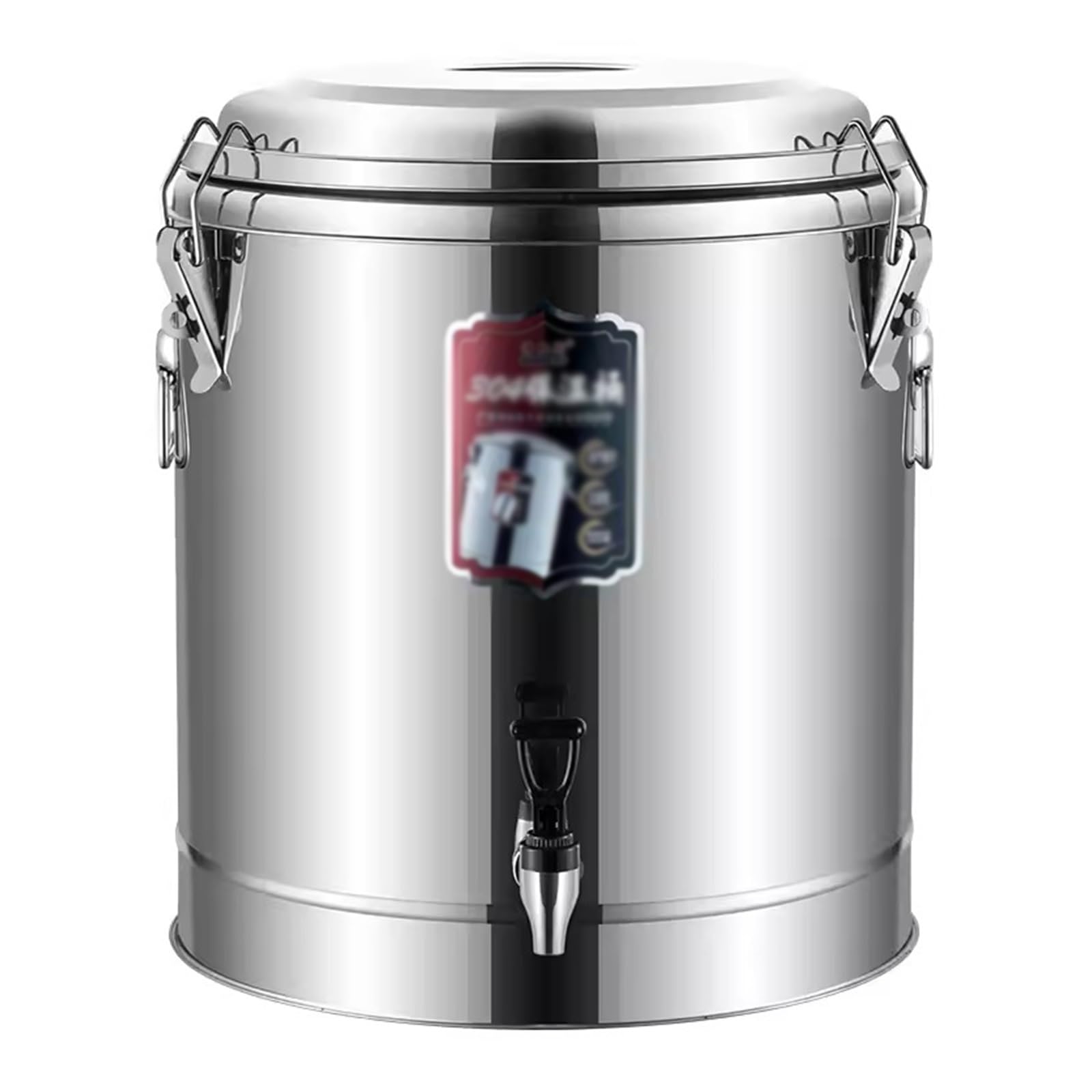 CGCSYZ Stainless Steel Insulated Barrel, 304 Stainless Steel Insulated Barrel Insulated Beverage Cooler Transportable Milk Storage Bucket (Silver 10L)