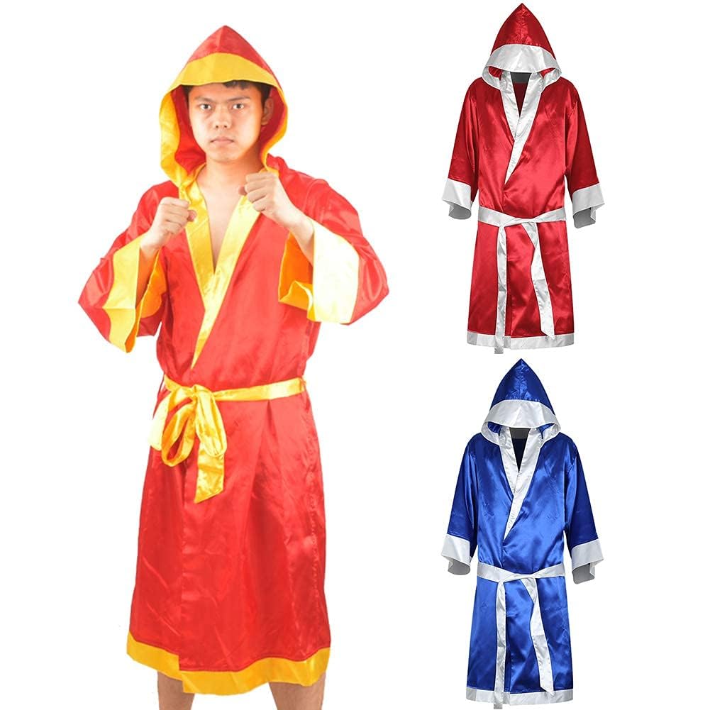 Disfraz de boxeador para hombre, bata de boxeo MMA con capucha, bata de algodón ligero